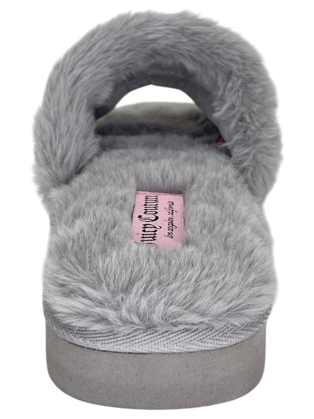Juicy Couture Halo Grey Faux Fur Womens Sandals Size 10M - Picture 4 of 12